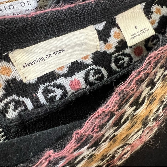 SLEEPING ON SNOW Black Wool Blend Fair Isle Sweater, S - Picture 10 of 10